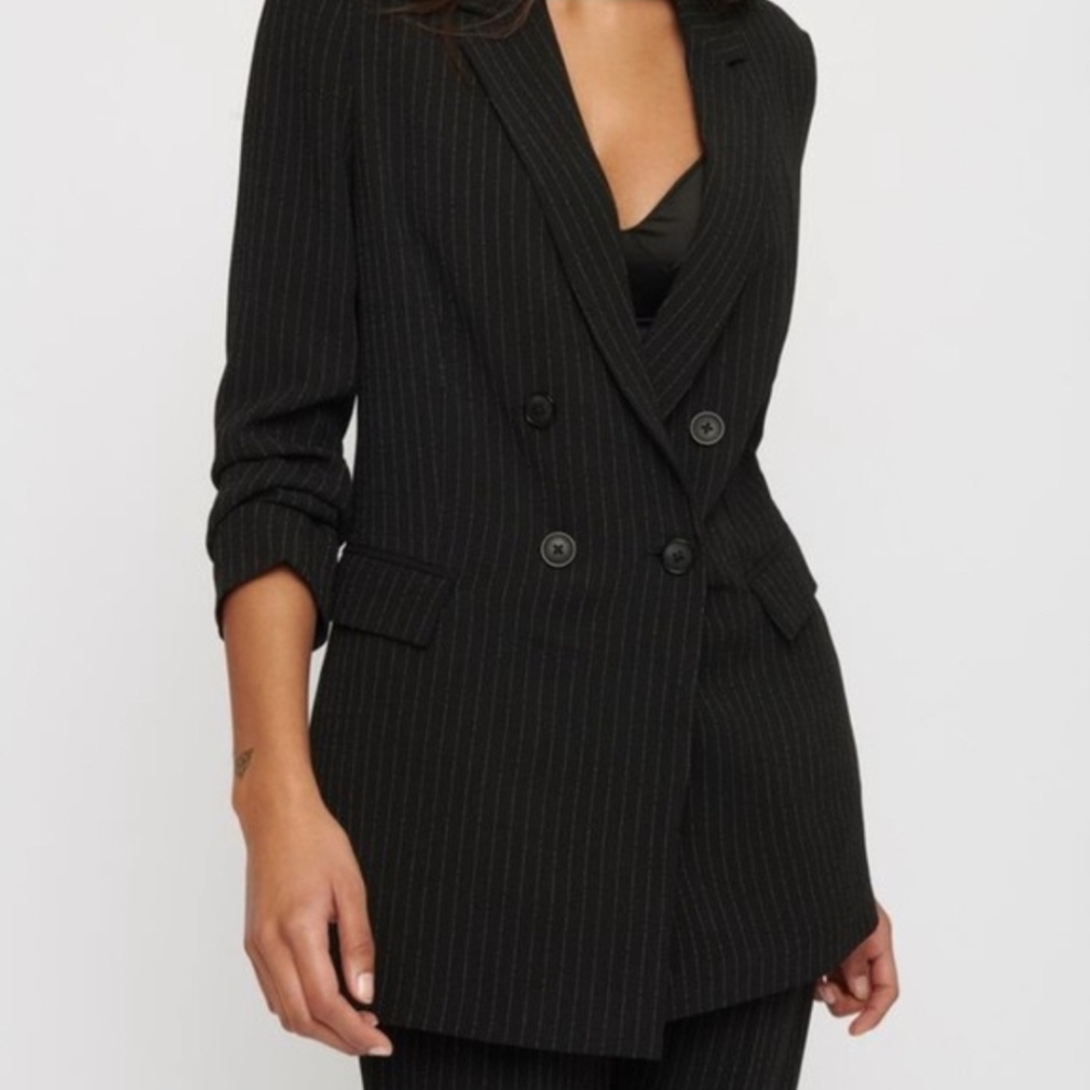 Dynamite | Black Pinstripe Blazer